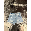 High Rise Patched Shorts